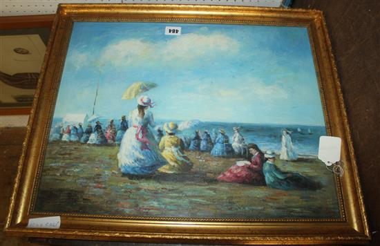 Oil on canvas - Beach Scene